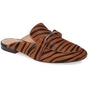Linea Paolo Womens Annette Mule Loafer 5 Brown Animal Print Calf Hair NWOB